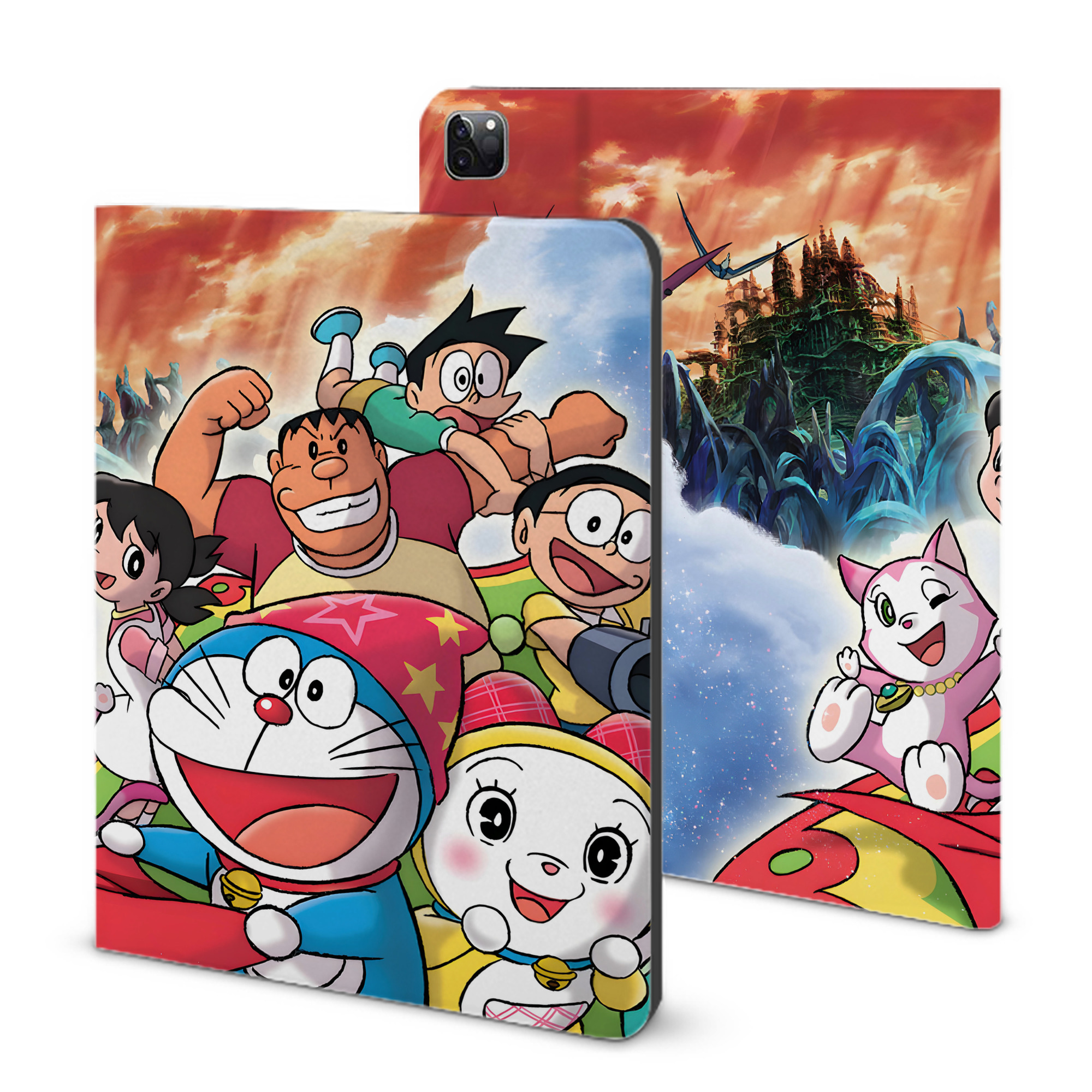 （画像用） ドラえもん Doraemon IPad ケース ブック型 PUレザー TPU 耐衝撃 軽量 薄型 ペン収納なし 全面保護 IPad 各モデル対応